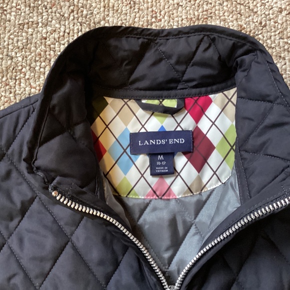 Land’s End Quilted Black Vest - Picture 2 of 7